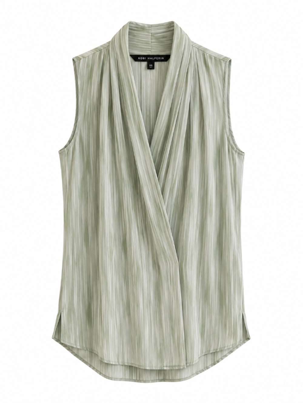 Kobi Halperin 100% Silk Sage Watercolor Sleeveless Blouse XS - Picture 5 of 6